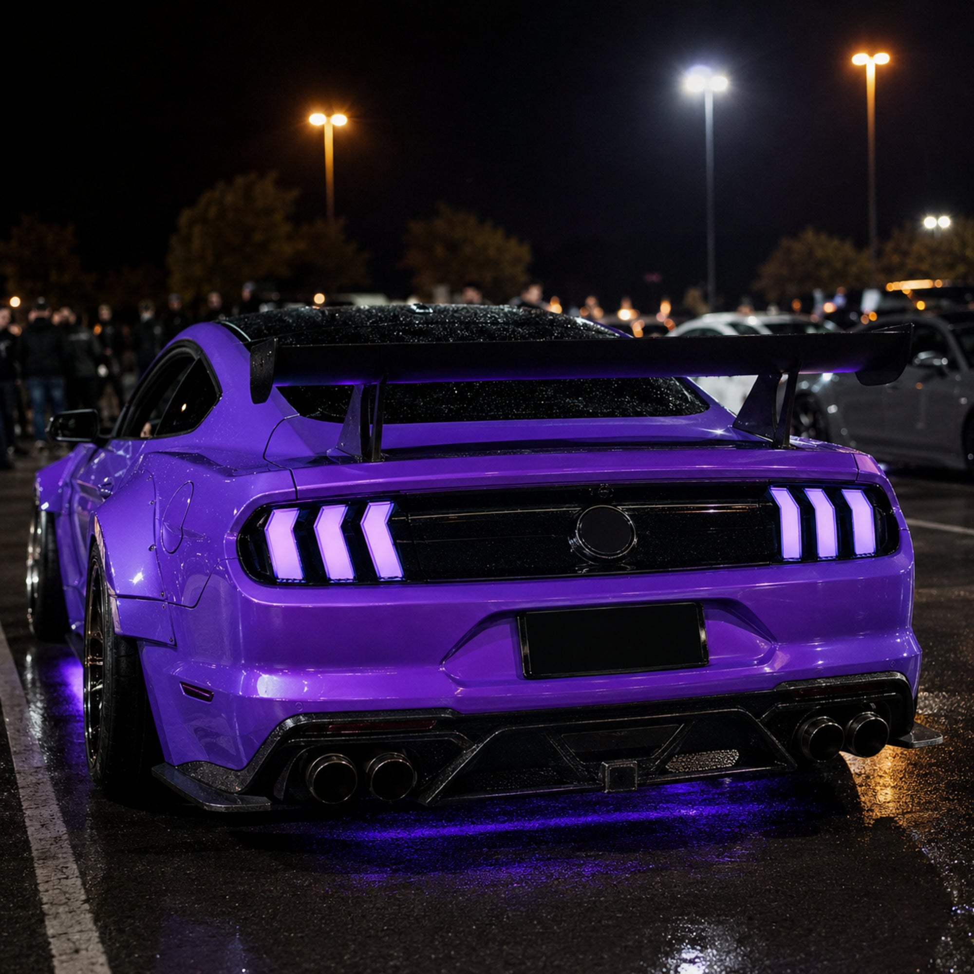2015-2023 Ford Mustang S550 Sequential LED Tail Lights — euro tri bar sequential LED car meet01 - T-MUS15-CRGB