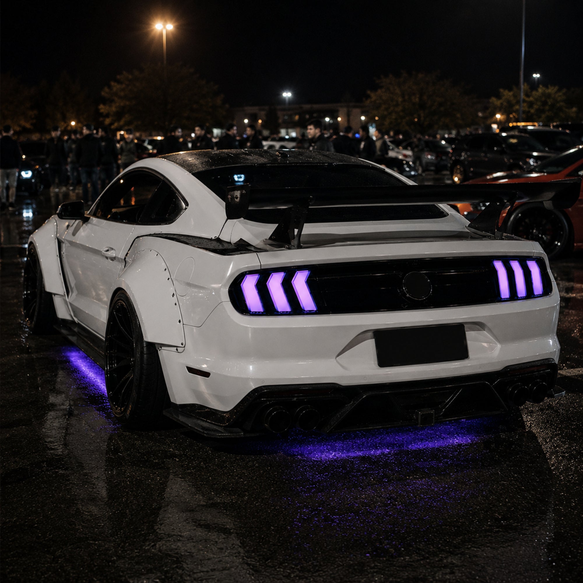 2015-2023 Ford Mustang S550 Sequential LED Tail Lights — euro tri bar sequential LED car meet02 - T-MUS15-CRGB