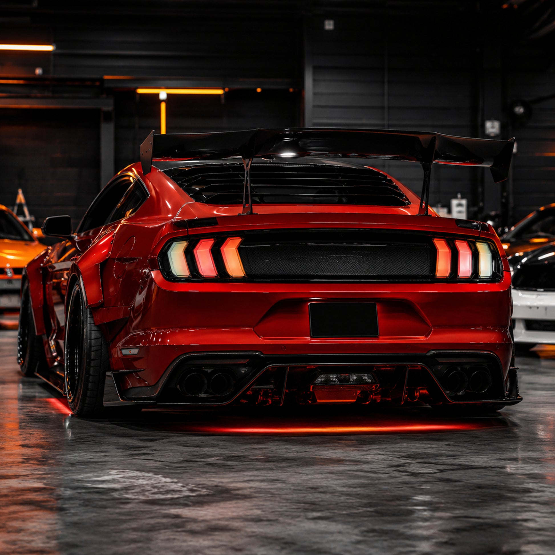 2015-2023 Ford Mustang S550 Sequential LED Tail Lights — euro tri bar sequential LED car meet revised02 - T-MUS15-SRGB