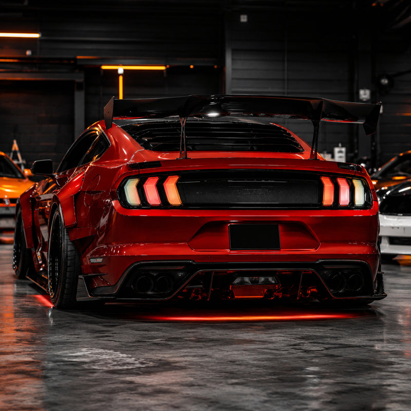 2015-2023 Ford Mustang S550 Sequential LED Tail Lights — euro tri bar sequential LED car meet revised02 - T-MUS15-SRGB
