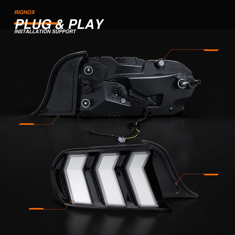 2015-2023 Ford Mustang S550 Sequential LED Tail Lights — rgbsequential installation support - T-MUS15-CRGB