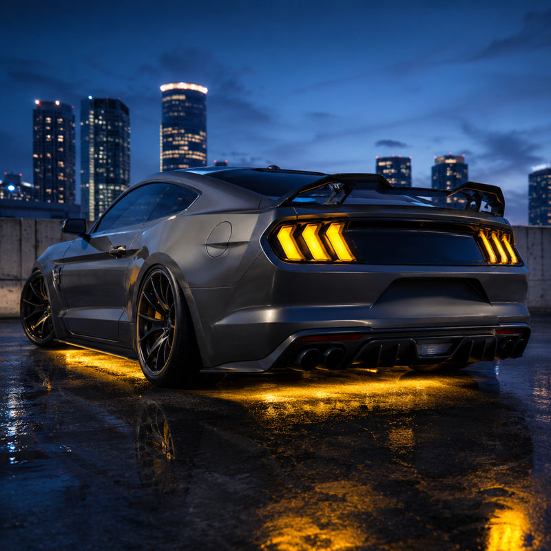 2015-2023 Ford Mustang S550 Sequential LED Tail Lights — rgbsequential rgbamber - T-MUS15-CRGB