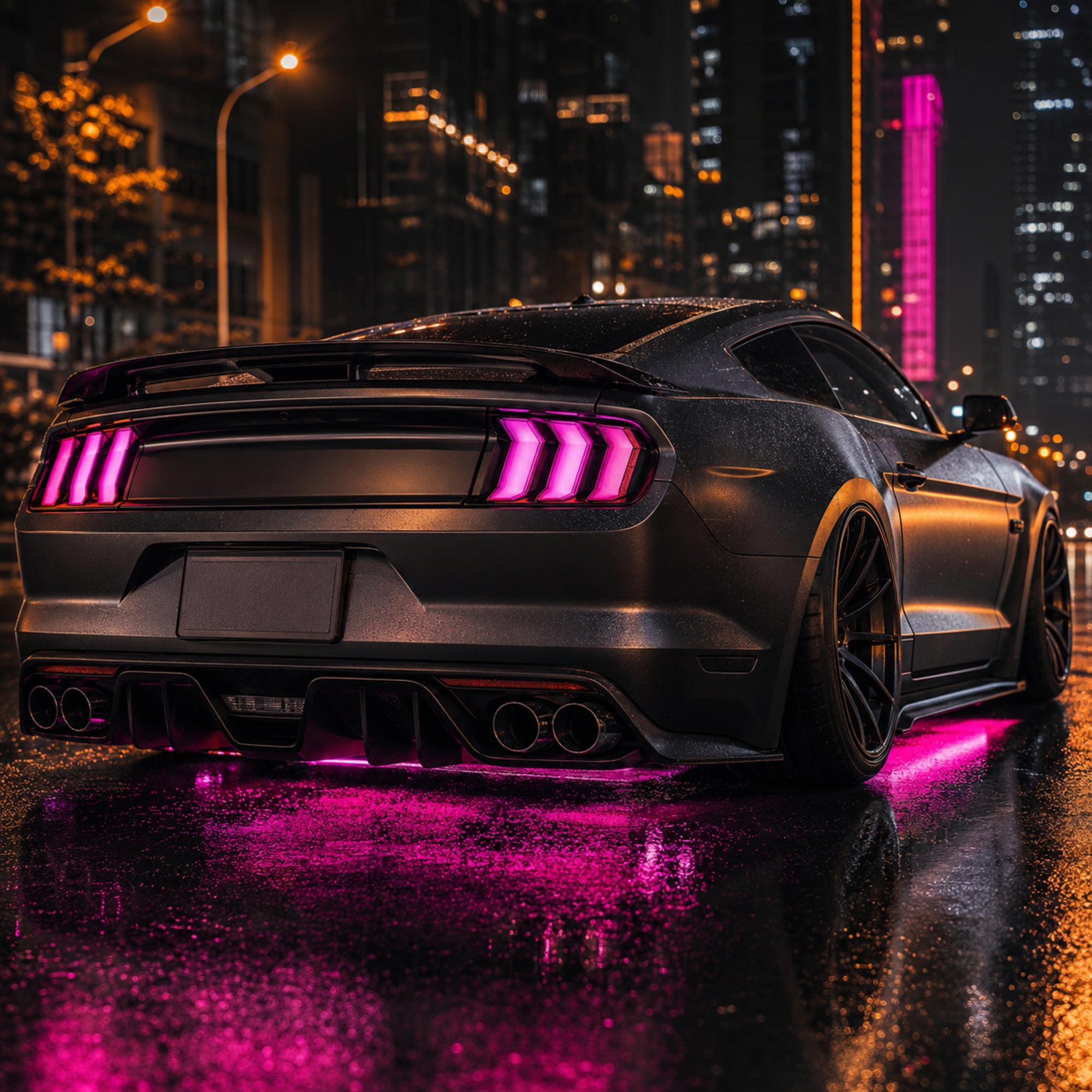 2015-2023 Ford Mustang S550 Sequential LED Tail Lights — rgbsequential rgbpink - T-MUS15-CRGB