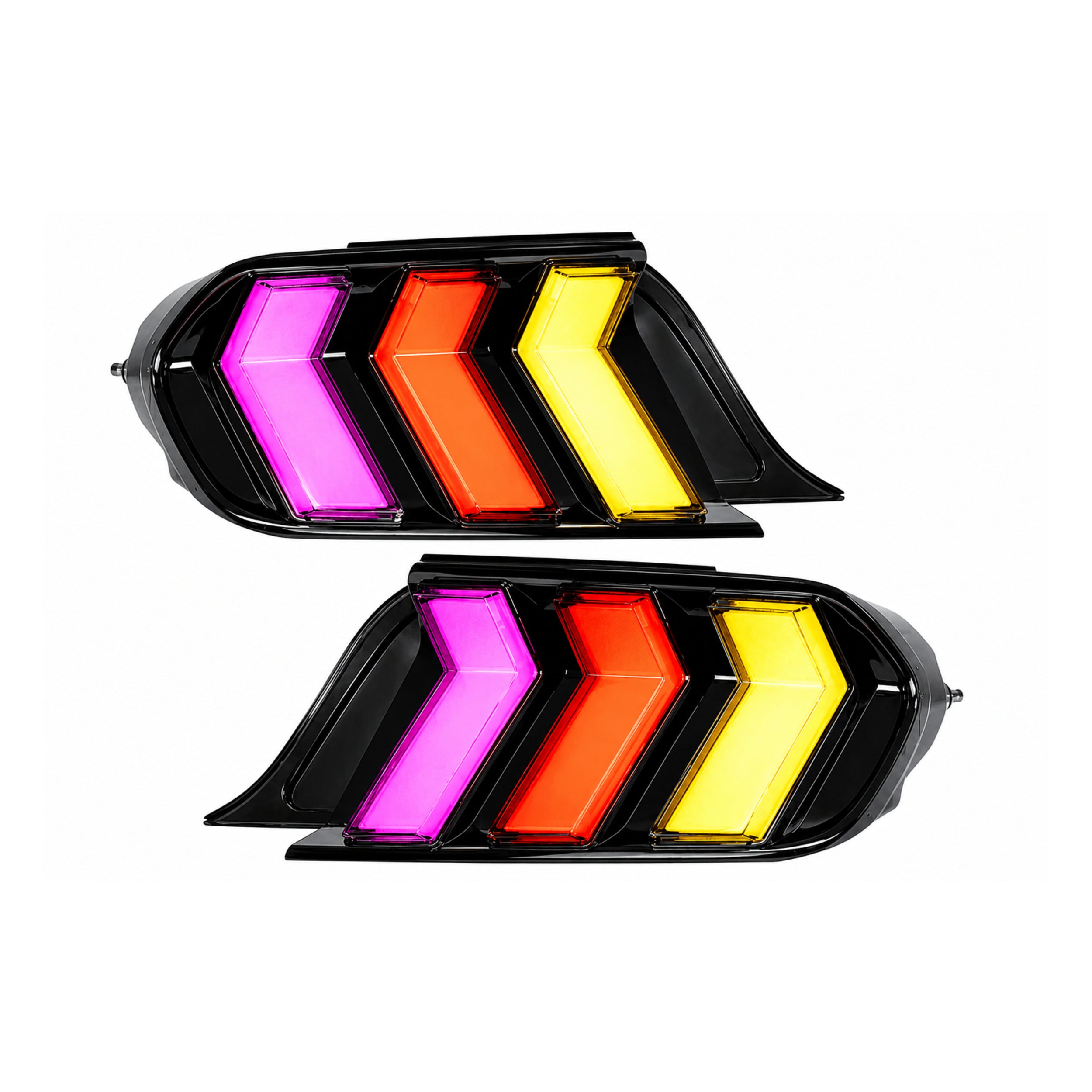 2015-2023 Ford Mustang S550 LED Tail Lights | Euro Tri-Bar Style, RGB Sequential, Clear or Smoke