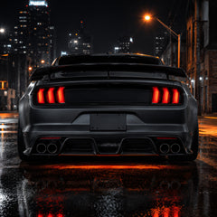 2015-2023 Ford Mustang S550 Sequential LED Tail Lights — smoked rgbsequential installed night red - T-MUS15-SRGB