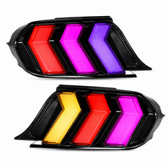 2015-2023 Ford Mustang S550 Sequential LED Tail Lights — smoked rgbsequential white background - T-MUS15-SRGB
