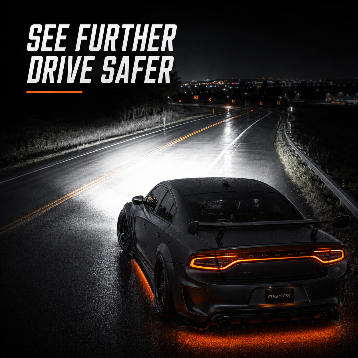 2015-2023 Dodge Charger LED Quad Projector Headlights — quad design white see further drive safer - H-CHA15-CW