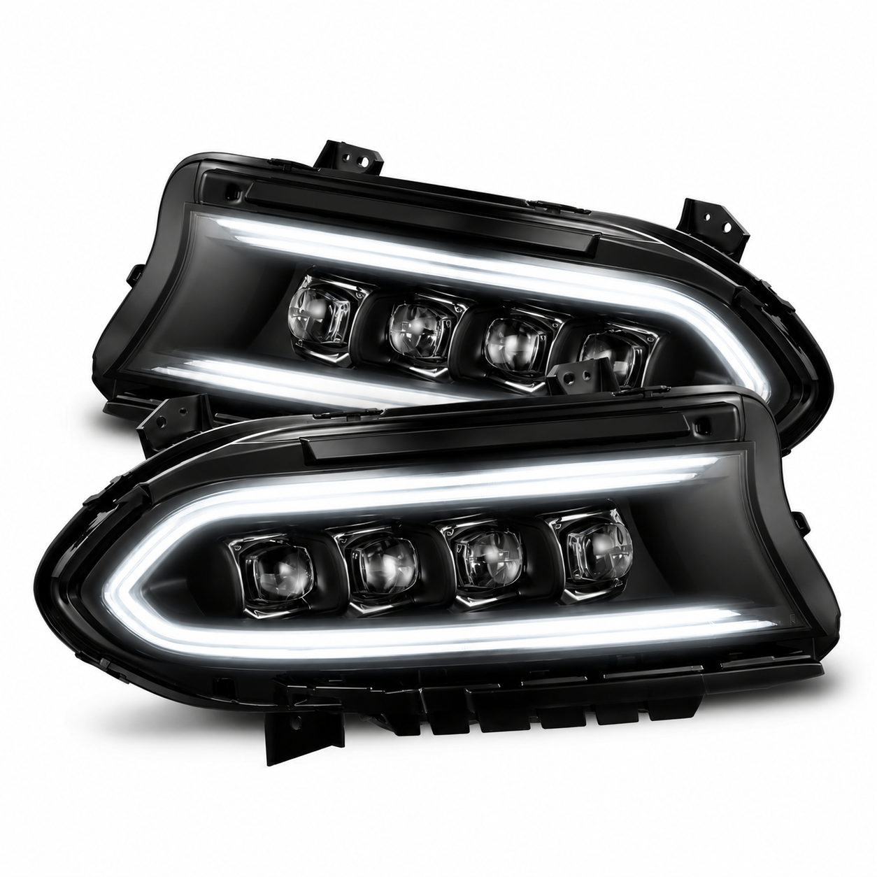 2015-2023 Dodge Charger LED Projector Headlights | Quad Design, White or RGB