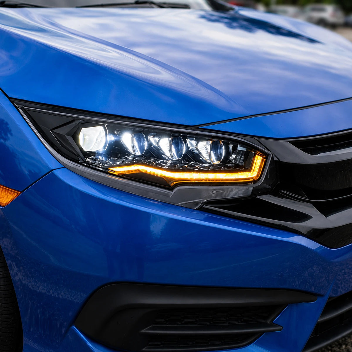 2016-2021 Honda Civic 10th Gen LED Projector Headlights — regular lights — H-CIV10-RGB