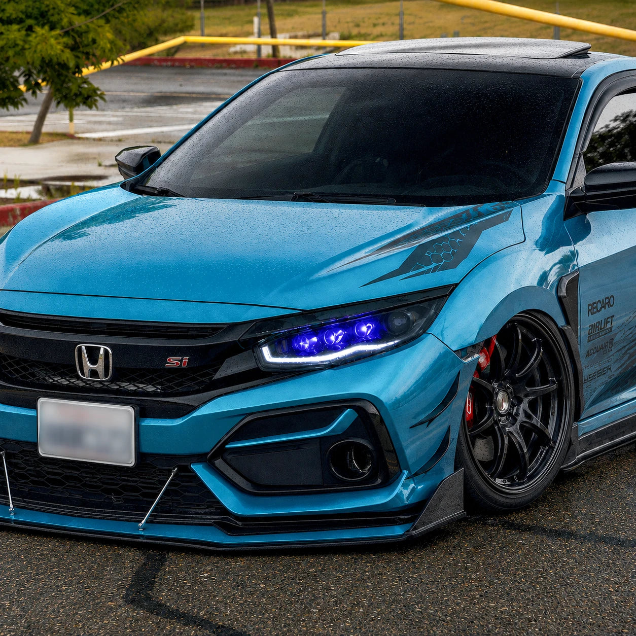 2016-2021 Honda Civic 10th Gen LED Projector Headlights — street parking view — H-CIV10-RGB
