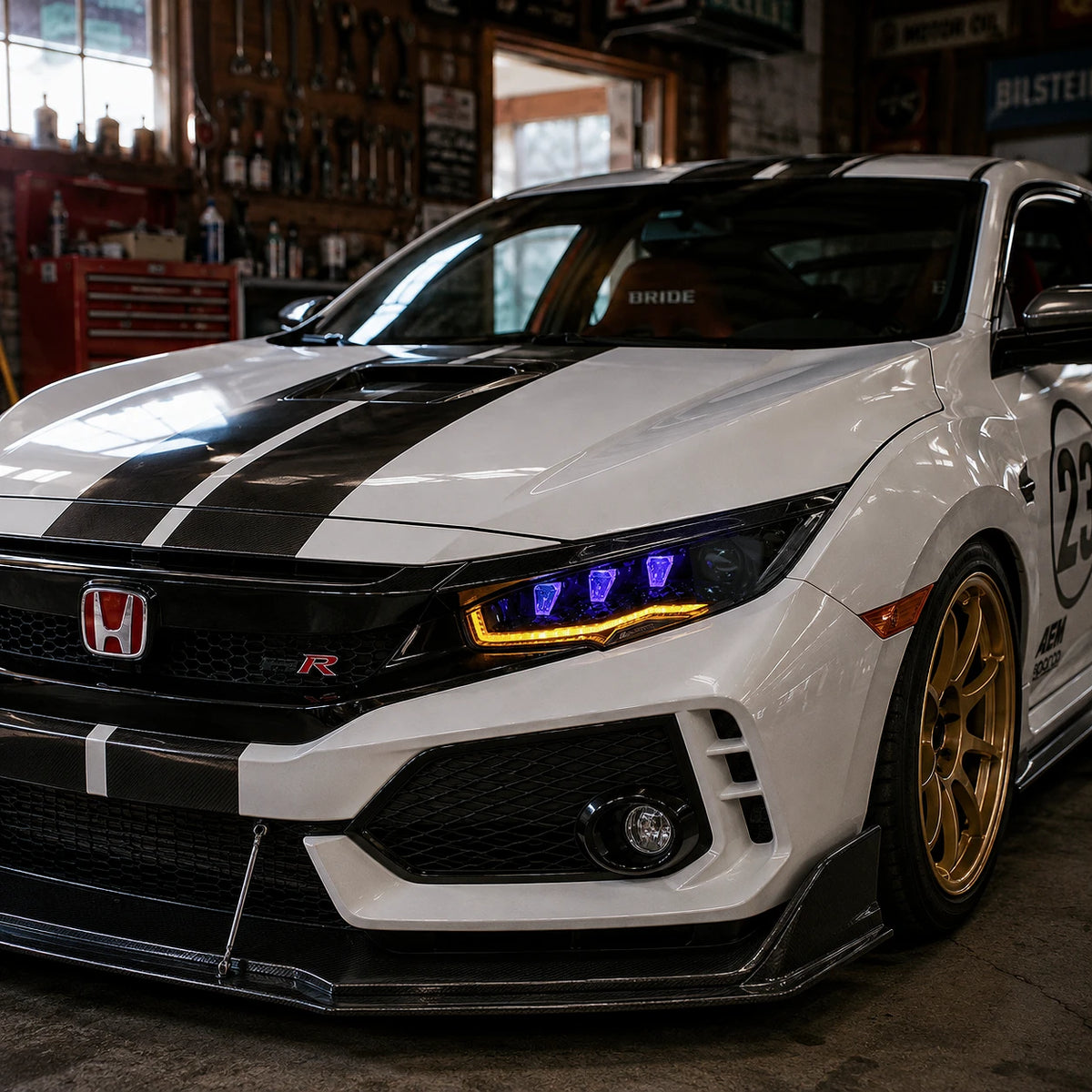 2016-2021 Honda Civic 10th Gen LED Projector Headlights — garage view — H-CIV10-RP