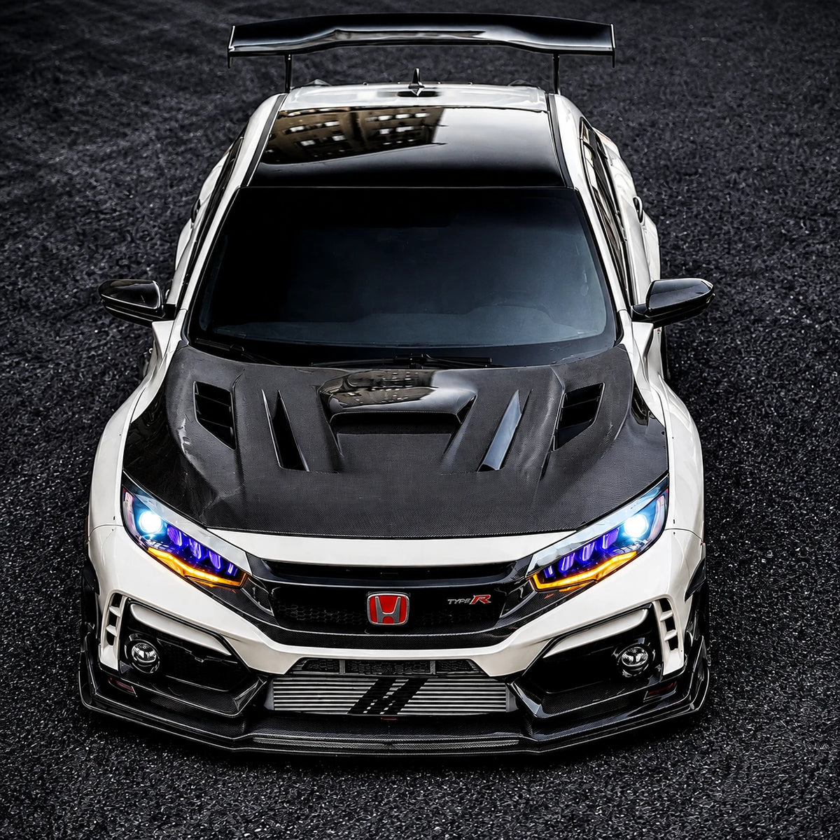 2016-2021 Honda Civic 10th Gen LED Projector Headlights — race style — H-CIV10-RP