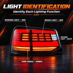 2016-2021 Toyota Land Cruiser 200 Sequential LED Tail Lights Assembly — light identification — T-LC200-16-SR