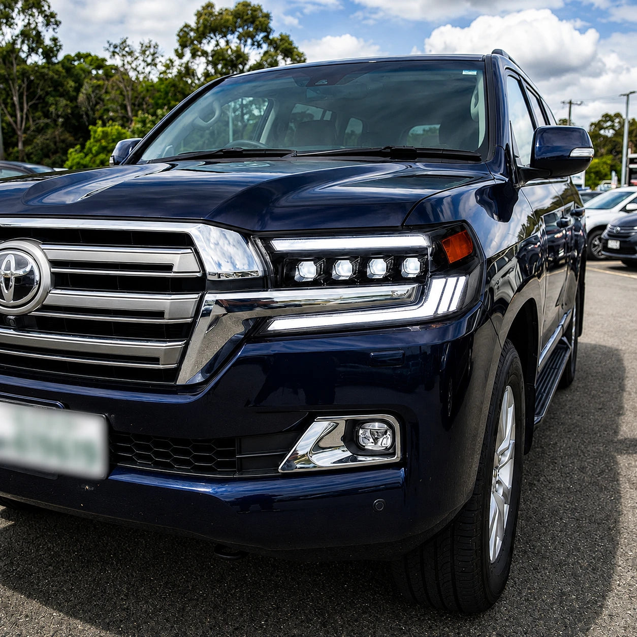 2016-2021 Toyota Land Cruiser 200 LED Quad Projector Headlights Assembly — aggressive front look — H-LC200-16