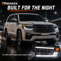 2016-2021 Toyota Land Cruiser 200 LED Quad Projector Headlights Assembly — built for the night — H-LC200-16