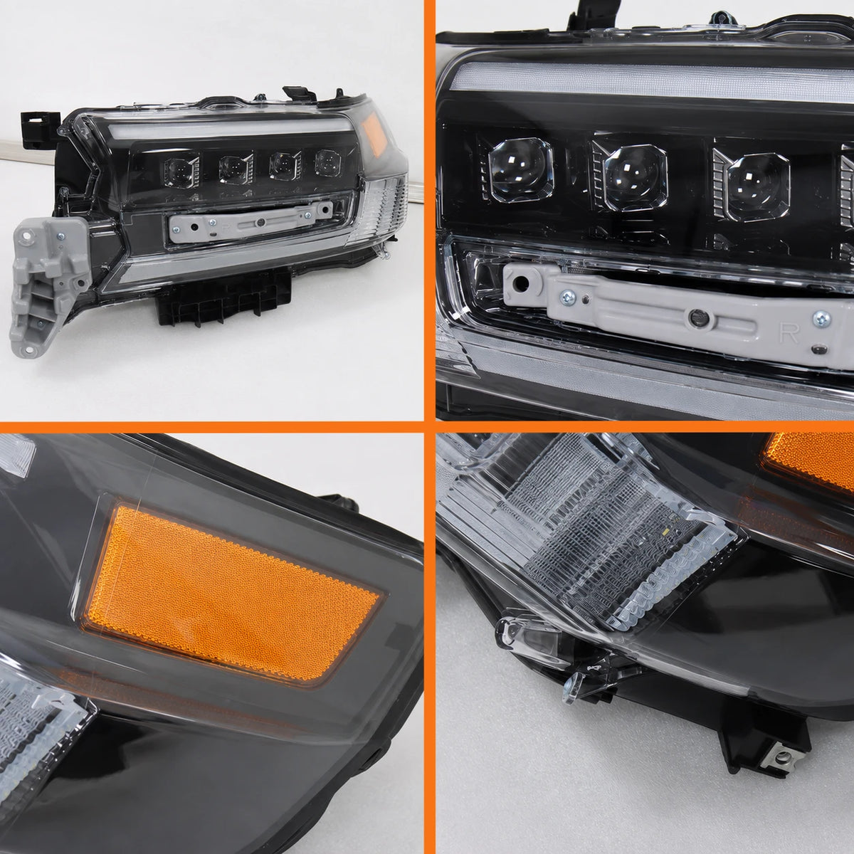 2016-2021 Toyota Land Cruiser 200 LED Quad Projector Headlights Assembly — lights-off details — H-LC200-16