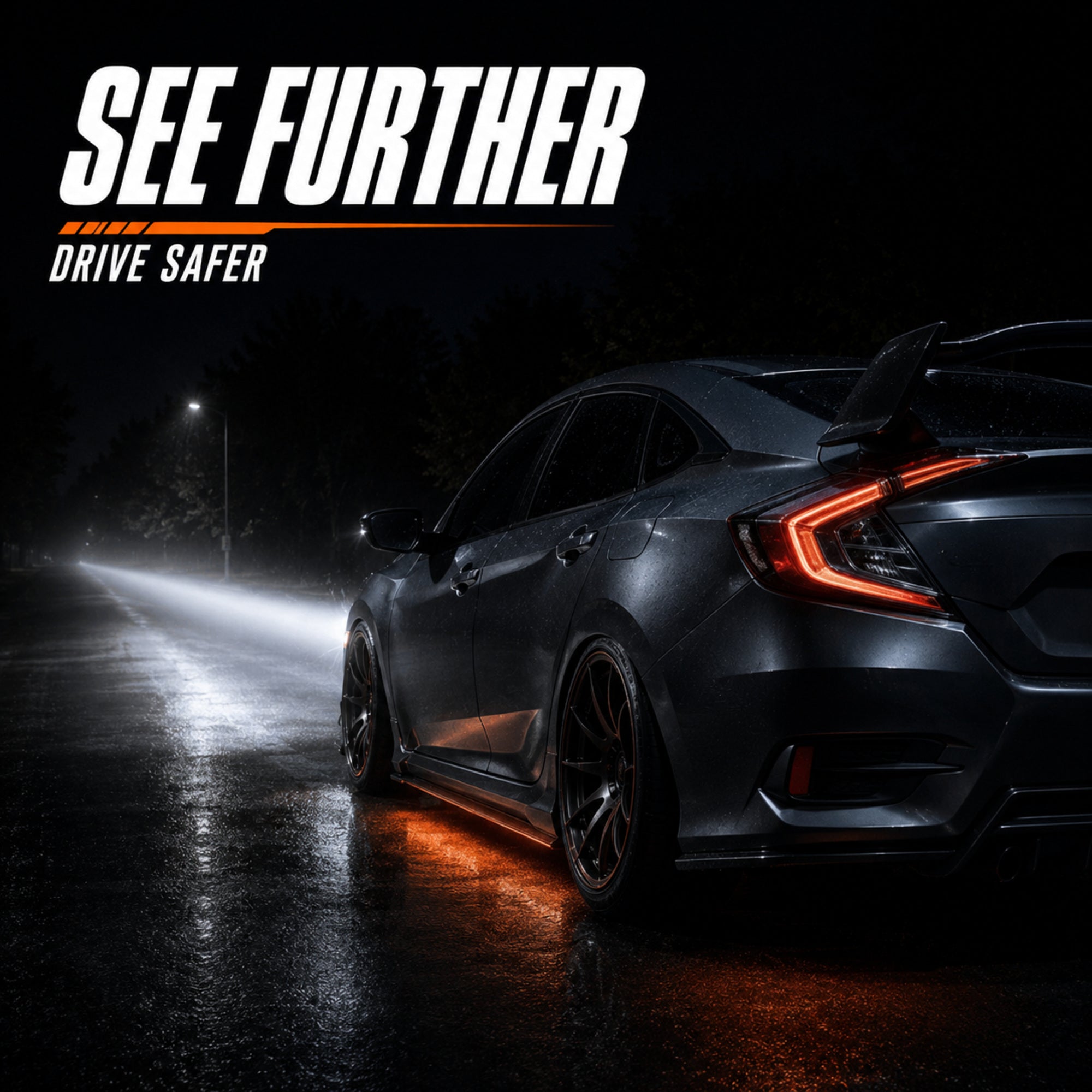 2016-2021 Honda Civic 10th Gen LED Projector Headlights — white see further drive safer - H-CIV10-CW