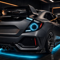 2016-2021 Honda Civic 10th Gen Hatchback LED Tail Lights | Smoke Red / RGB / Digital, Sequential-36