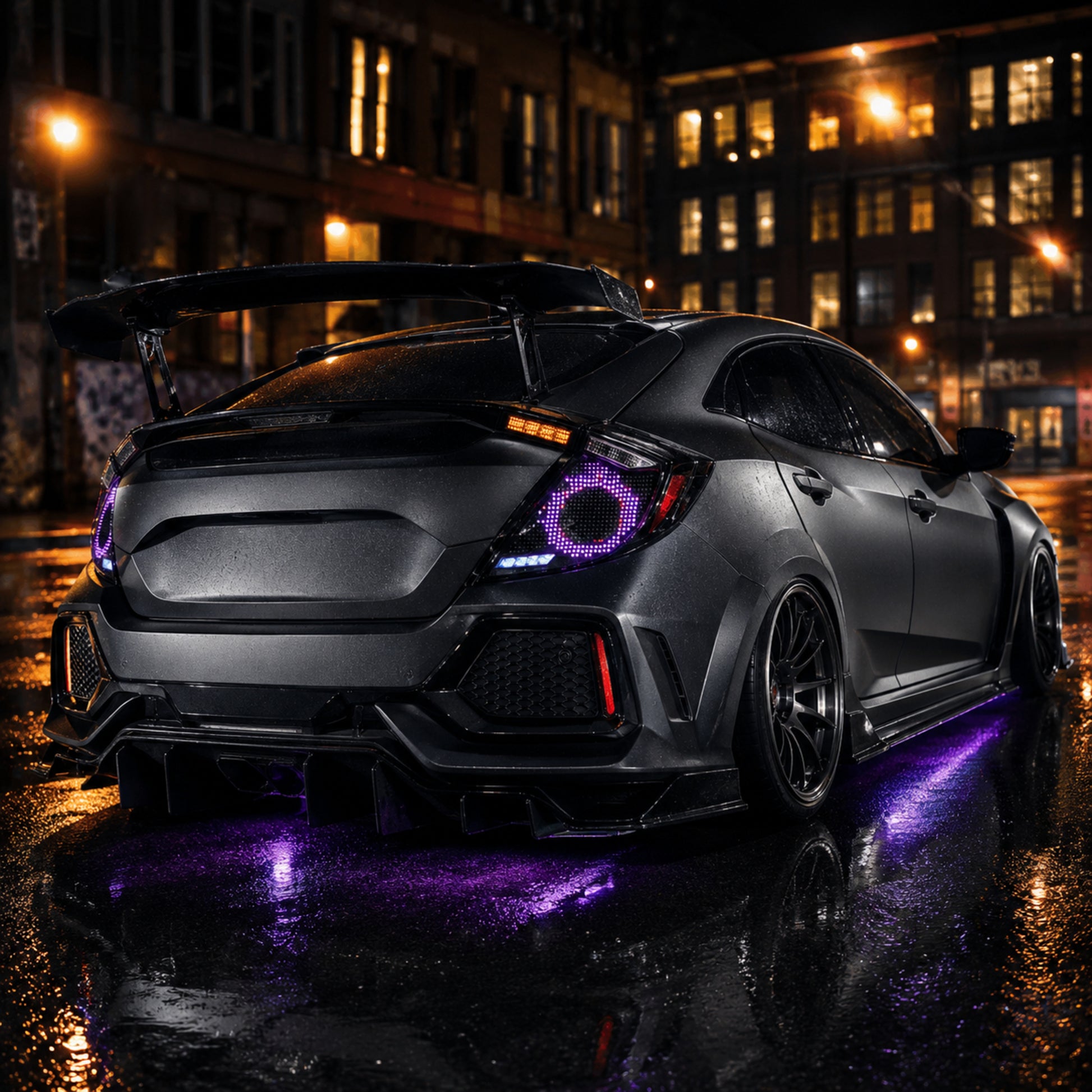 2016-2021 Honda Civic 10th Gen Hatchback LED Tail Lights | Smoke Red / RGB / Digital, Sequential-37