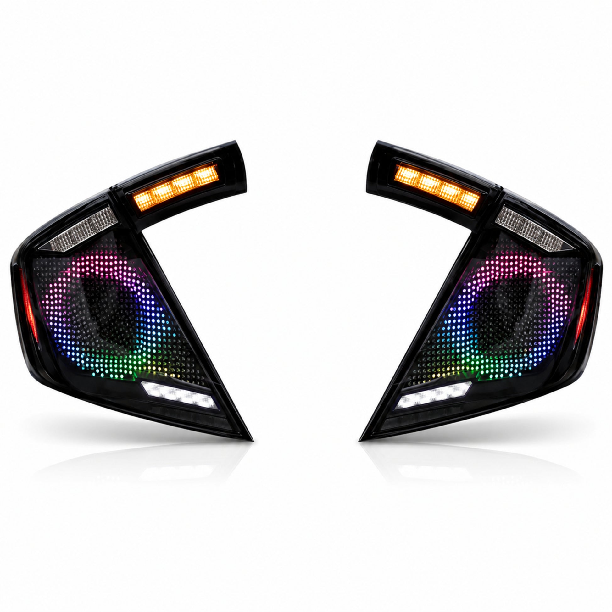 2016-2021 Honda Civic 10th Gen Hatchback LED Tail Lights | Smoke Red / RGB / Digital, Sequential-30