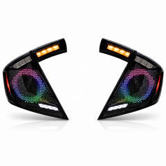 2016-2021 Honda Civic 10th Gen Hatchback LED Tail Lights | Smoke Red / RGB / Digital, Sequential-30
