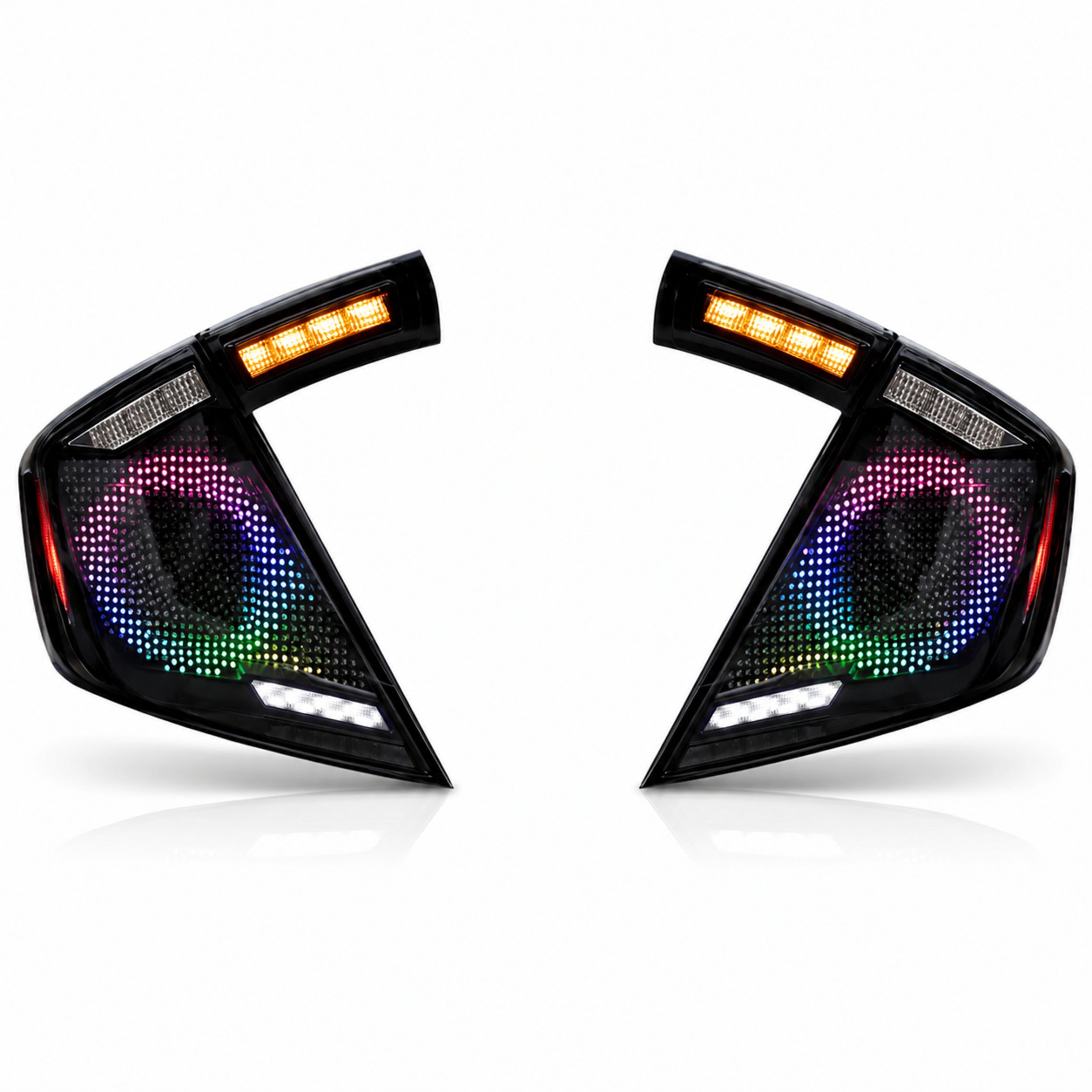 2016-2021 Honda Civic 10th Gen Hatchback LED Tail Lights | Smoke Red / RGB / Digital, Sequential-30