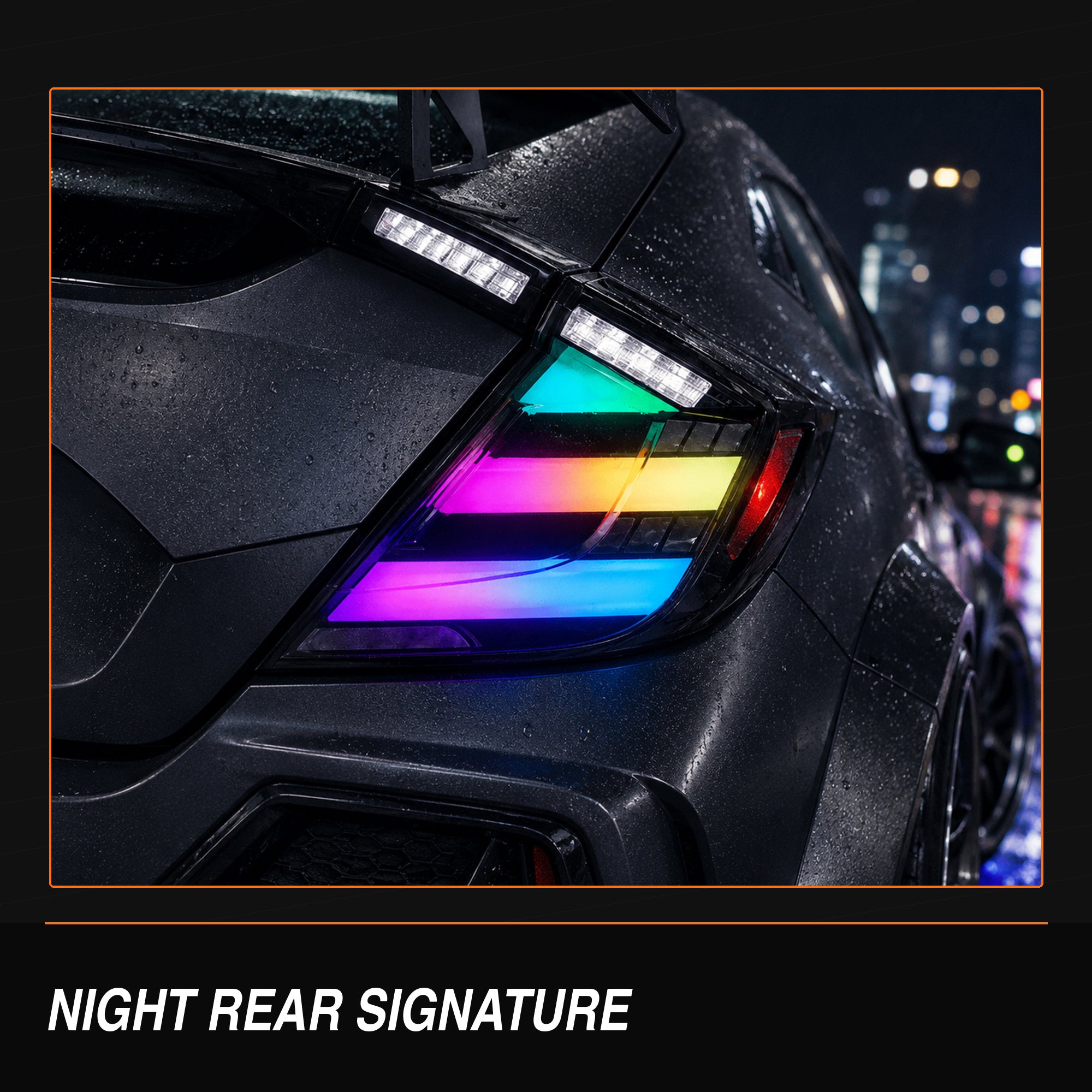 2016-2021 Honda Civic 10th Gen Hatchback LED Tail Lights | Smoke Red / RGB / Digital, Sequential-27