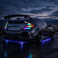 2016-2021 Honda Civic 10th Gen Hatchback LED Tail Lights | Smoke Red / RGB / Digital, Sequential-18