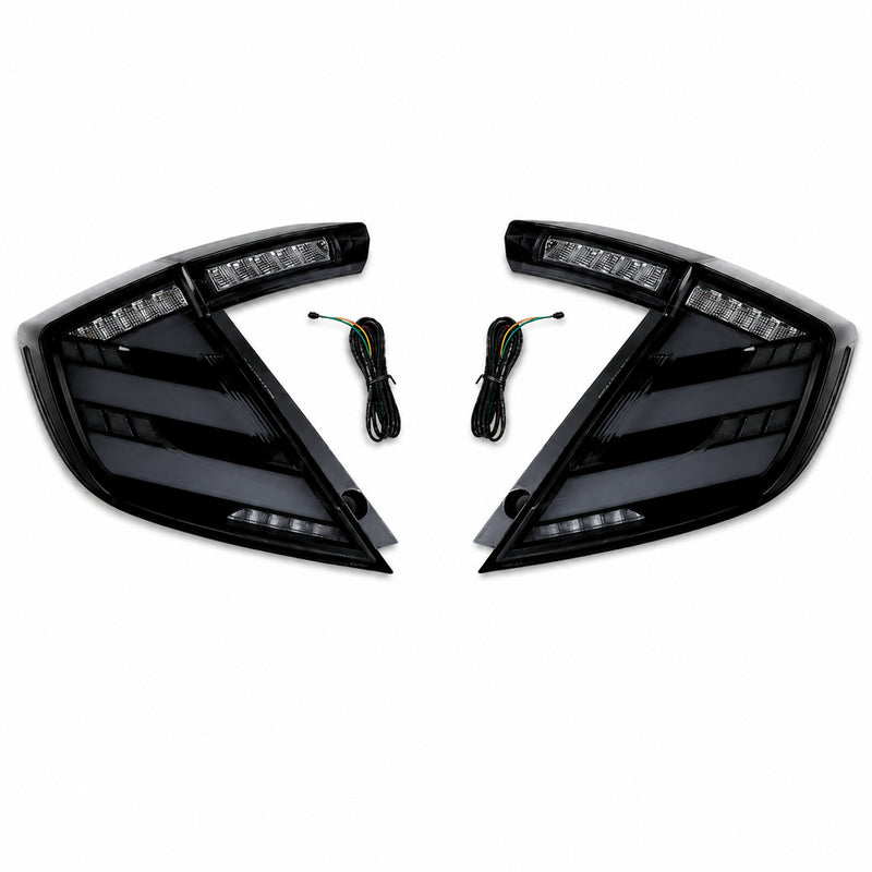 2016-2021 Honda Civic 10th Gen Hatchback LED Tail Lights | Smoke Red / RGB / Digital, Sequential-29