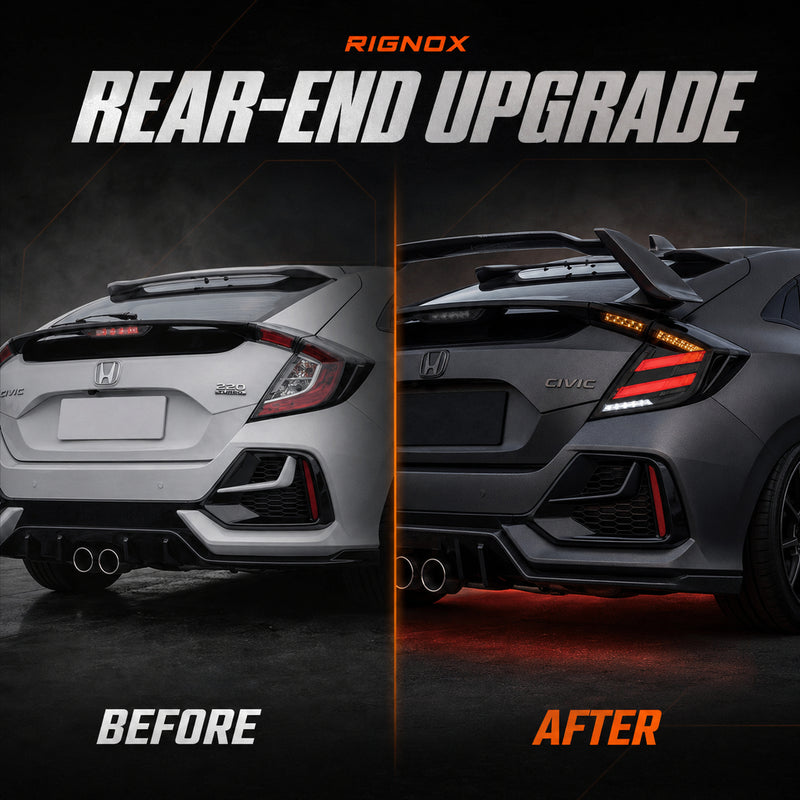 2016-2021 Honda Civic 10th Gen Hatchback LED Tail Lights | Smoke Red / RGB / Digital, Sequential-8