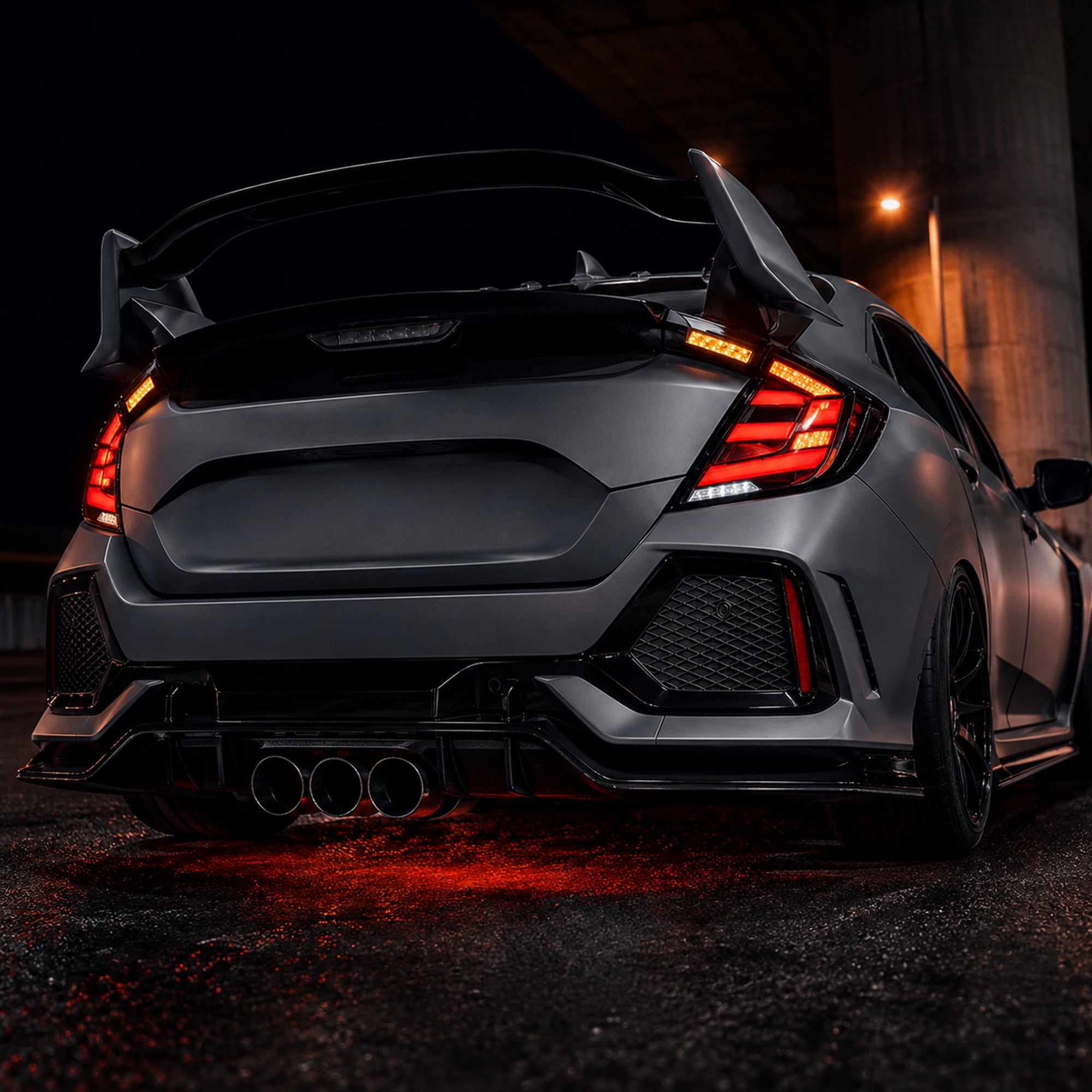 2016-2021 Honda Civic 10th Gen Hatchback LED Tail Lights | Smoke Red / RGB / Digital, Sequential