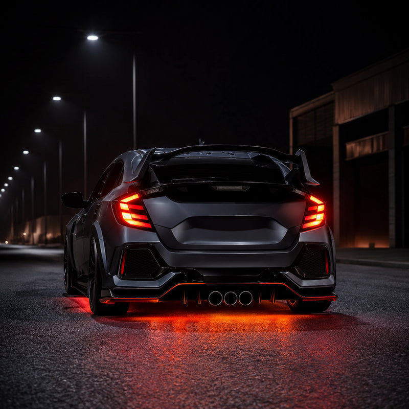 2016-2021 Honda Civic 10th Gen Hatchback LED Tail Lights | Smoke Red / RGB / Digital, Sequential-3