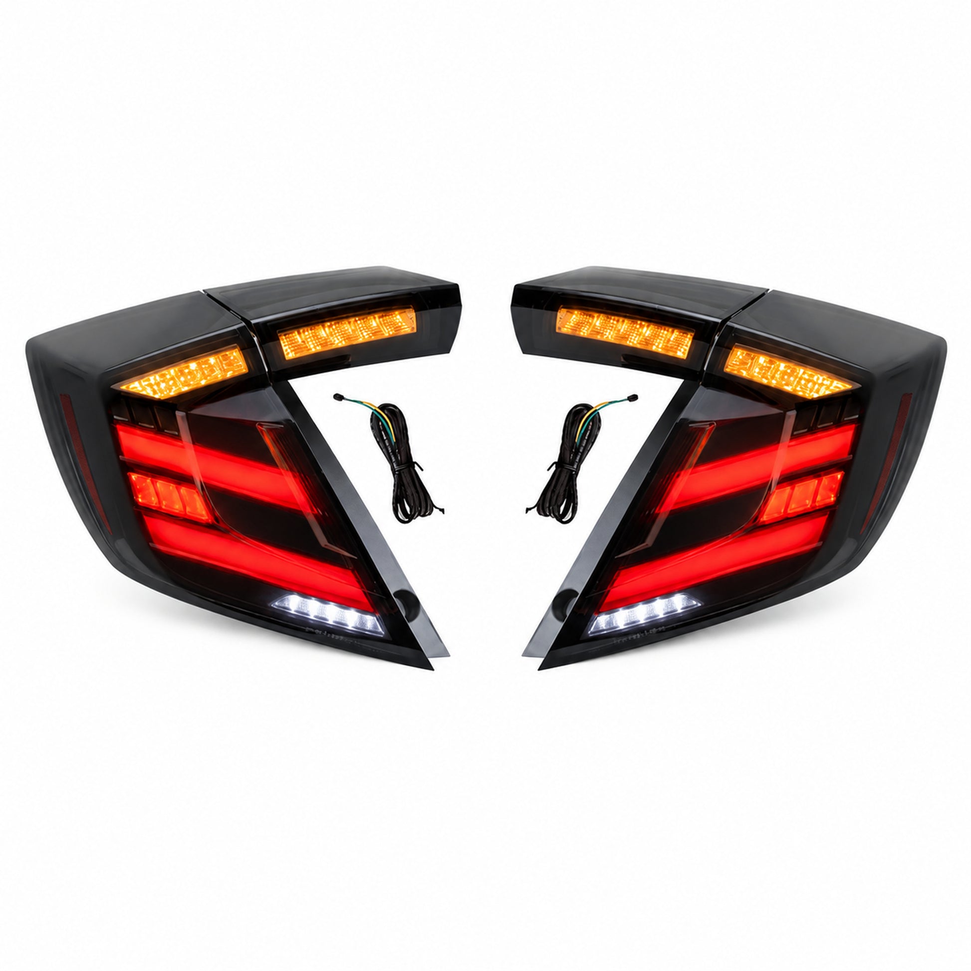 2016-2021 Honda Civic 10th Gen Hatchback LED Tail Lights | Smoke Red / RGB / Digital, Sequential-1