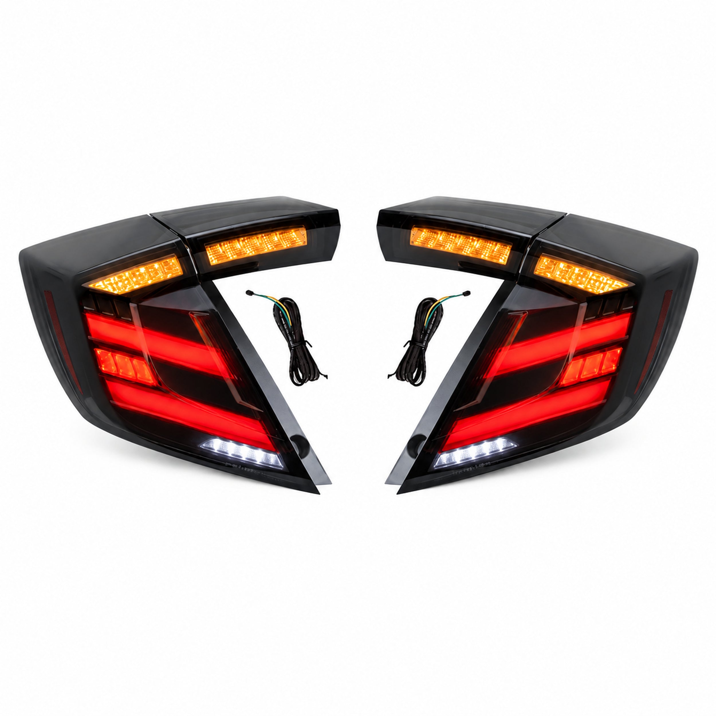 2016-2021 Honda Civic 10th Gen Hatchback LED Tail Lights | Smoke Red / RGB / Digital, Sequential