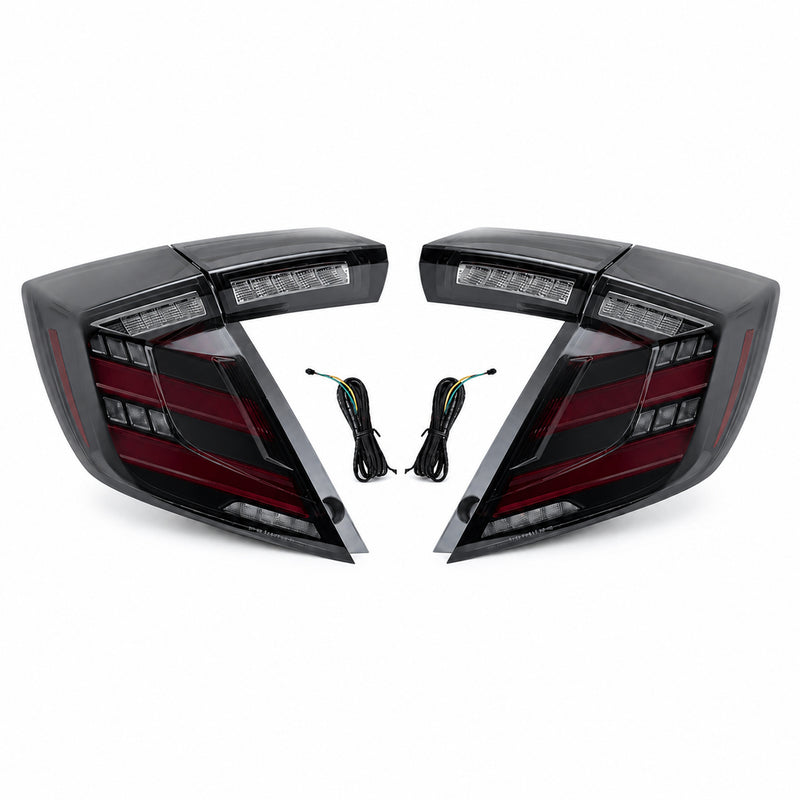 2016-2021 Honda Civic 10th Gen Hatchback LED Tail Lights | Smoke Red / RGB / Digital, Sequential-21