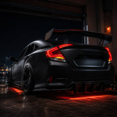 2016-2021 Honda Civic 10th Gen Sedan Sequential LED Tail Lights — clear red low angle rear - T-CIV10-SS-CR