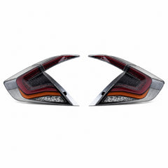 2016-2021 Honda Civic 10th Gen Sedan Sequential LED Tail Lights — clear red white background unlit - T-CIV10-SS-CR