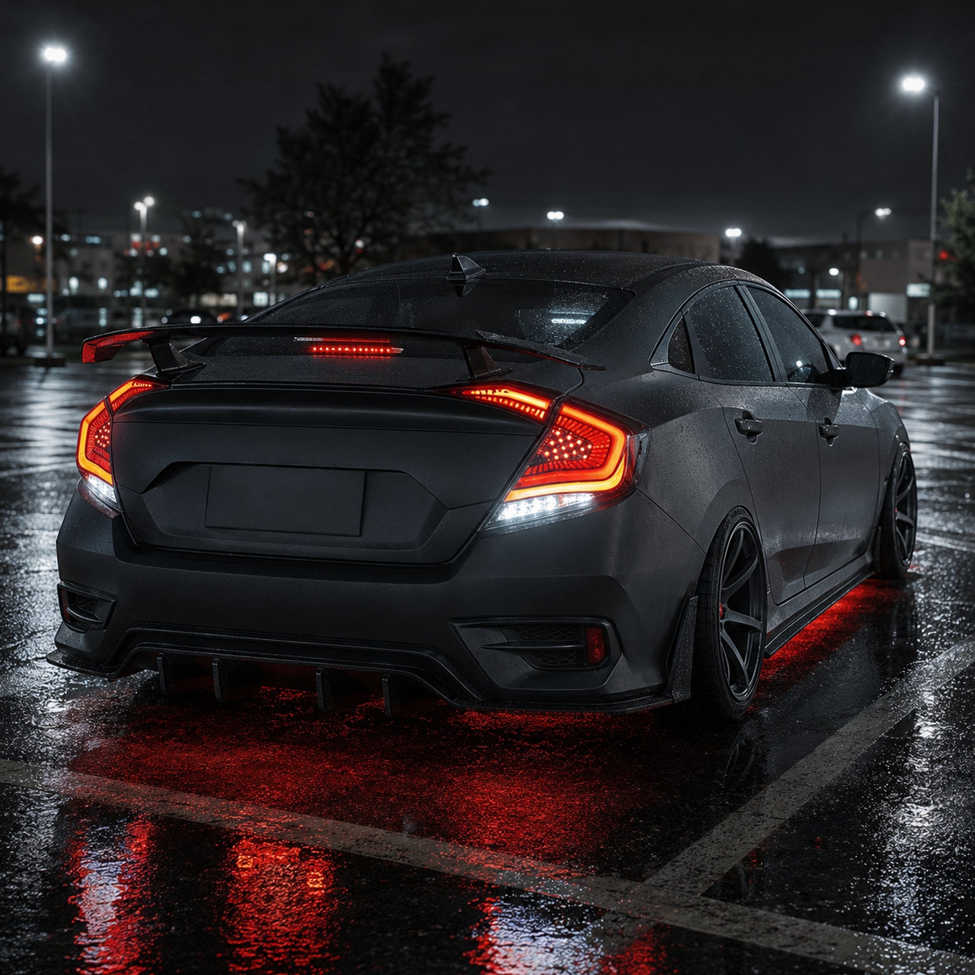 2016-2021 Honda Civic 10th Gen Sedan Sequential LED Tail Lights — ledrgb reverse light white scene - T-CIV10-SS-SR