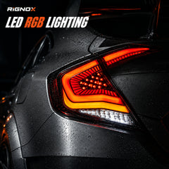 2016-2021 Honda Civic 10th Gen Sedan Sequential LED Tail Lights — ledrgb tail light macro detail - T-CIV10-SS-SR