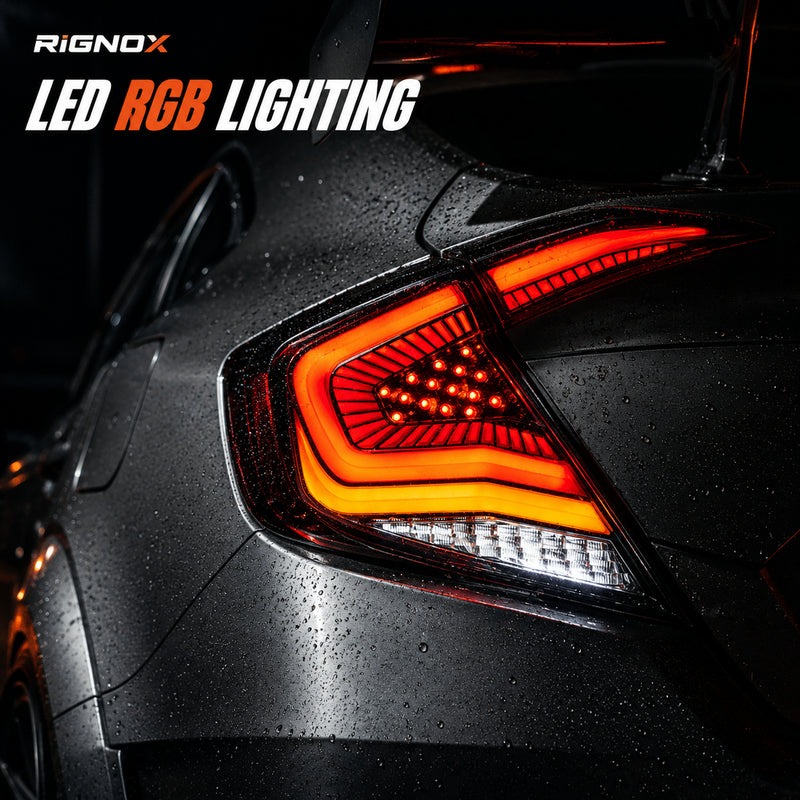 2016-2021 Honda Civic 10th Gen Sedan Sequential LED Tail Lights — ledrgb tail light macro detail - T-CIV10-SS-SR