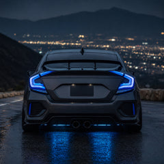 2016-2021 Honda Civic 10th Gen Sedan Sequential LED Tail Lights — RGB blue scene - T-CIV10-SS-SRGB