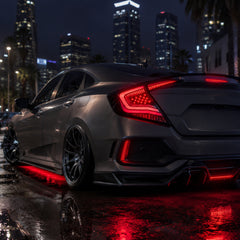 2016-2021 Honda Civic 10th Gen Sedan Sequential LED Tail Lights — RGB red scene - T-CIV10-SS-SRGB