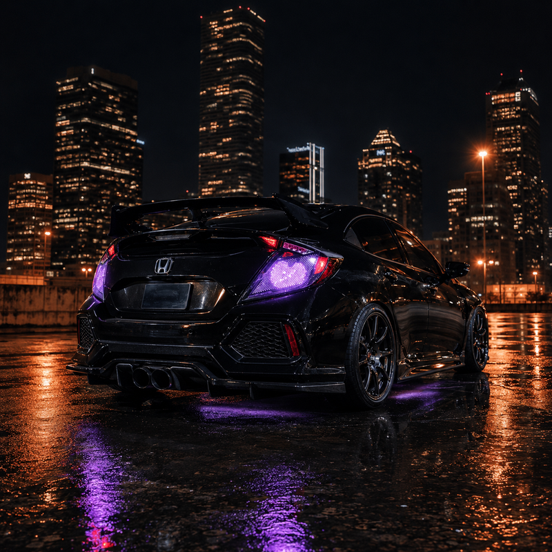 2016-2021 Honda Civic 10th Gen Hatchback LED Tail Lights | Smoke Red / RGB / Digital, Sequential-32