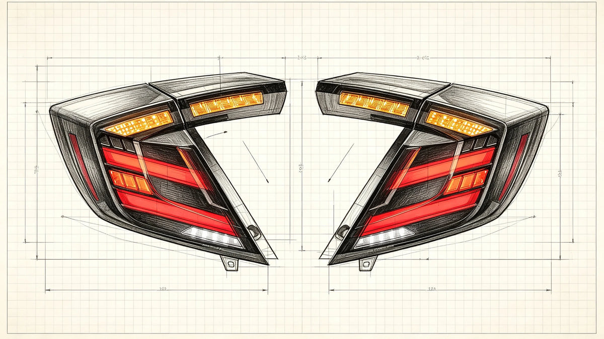 2016-2021 Honda Civic 10th Gen Hatchback / Type R Sequential LED Tail Lights Assembly