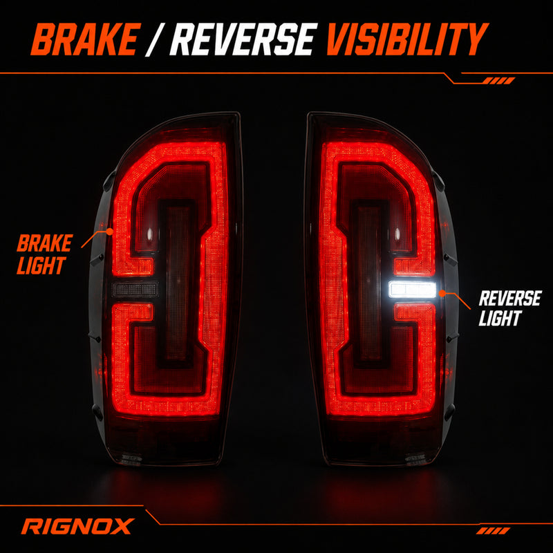 2016-2023 Toyota Tacoma 3rd Gen LED Tail Lights | Smoke Red, Sequential Turn Signal-12