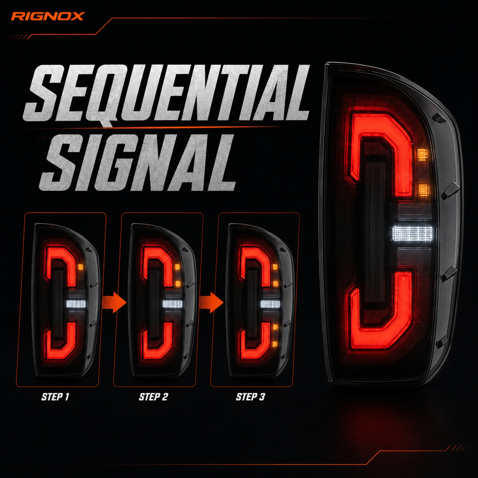 2016-2023 Toyota Tacoma 3rd Gen LED Tail Lights | Smoke Red, Sequential Turn Signal-13