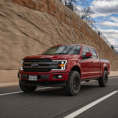 2018-2020 Ford F-150 LED Dual Projector Headlights — aggressive driving look — H-F150-18