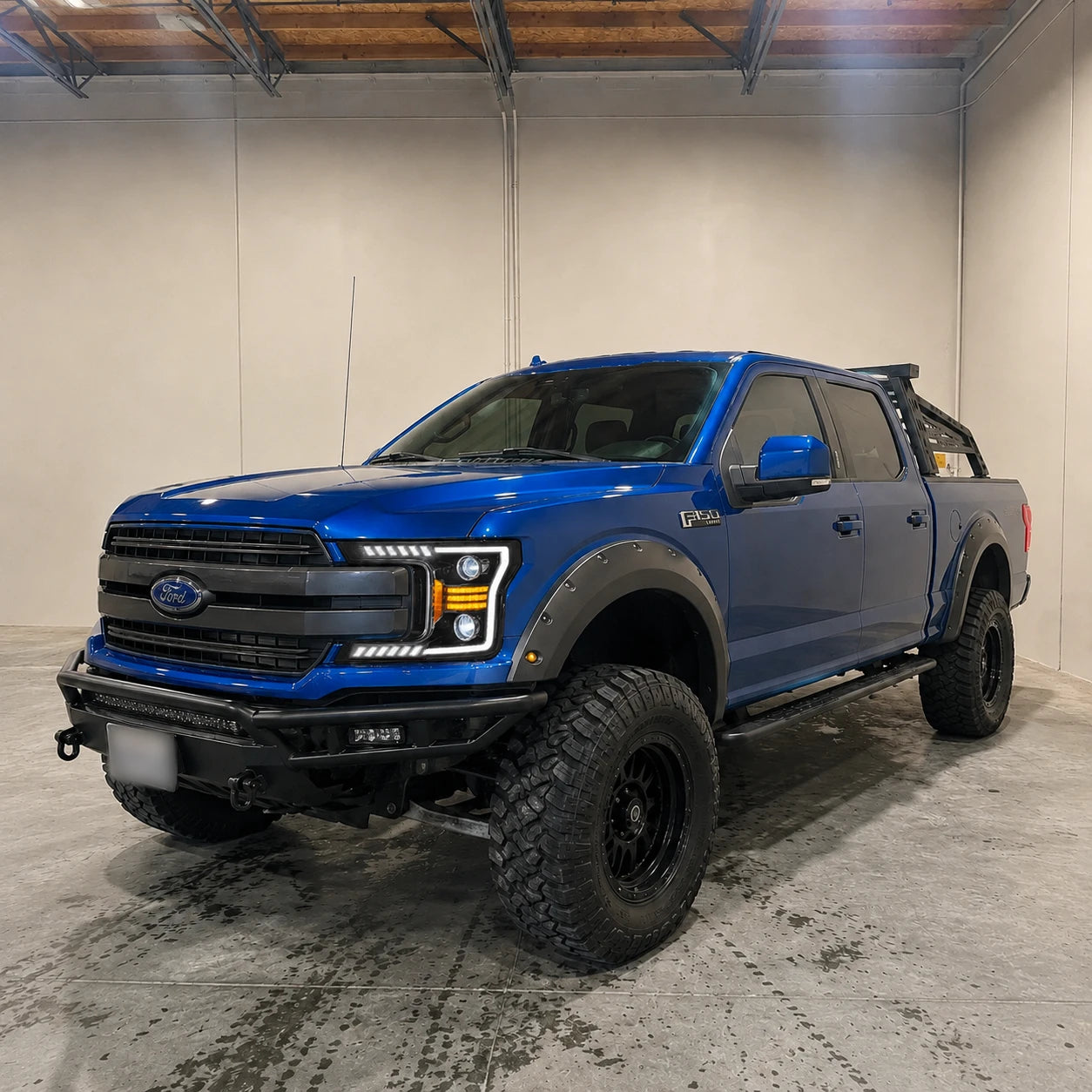 2018-2020 Ford F-150 LED Dual Projector Headlights — parking in the garage — H-F150-18