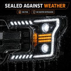 2018-2020 Ford F-150 LED Dual Projector Headlights — sealed waterproof housing — H-F150-18