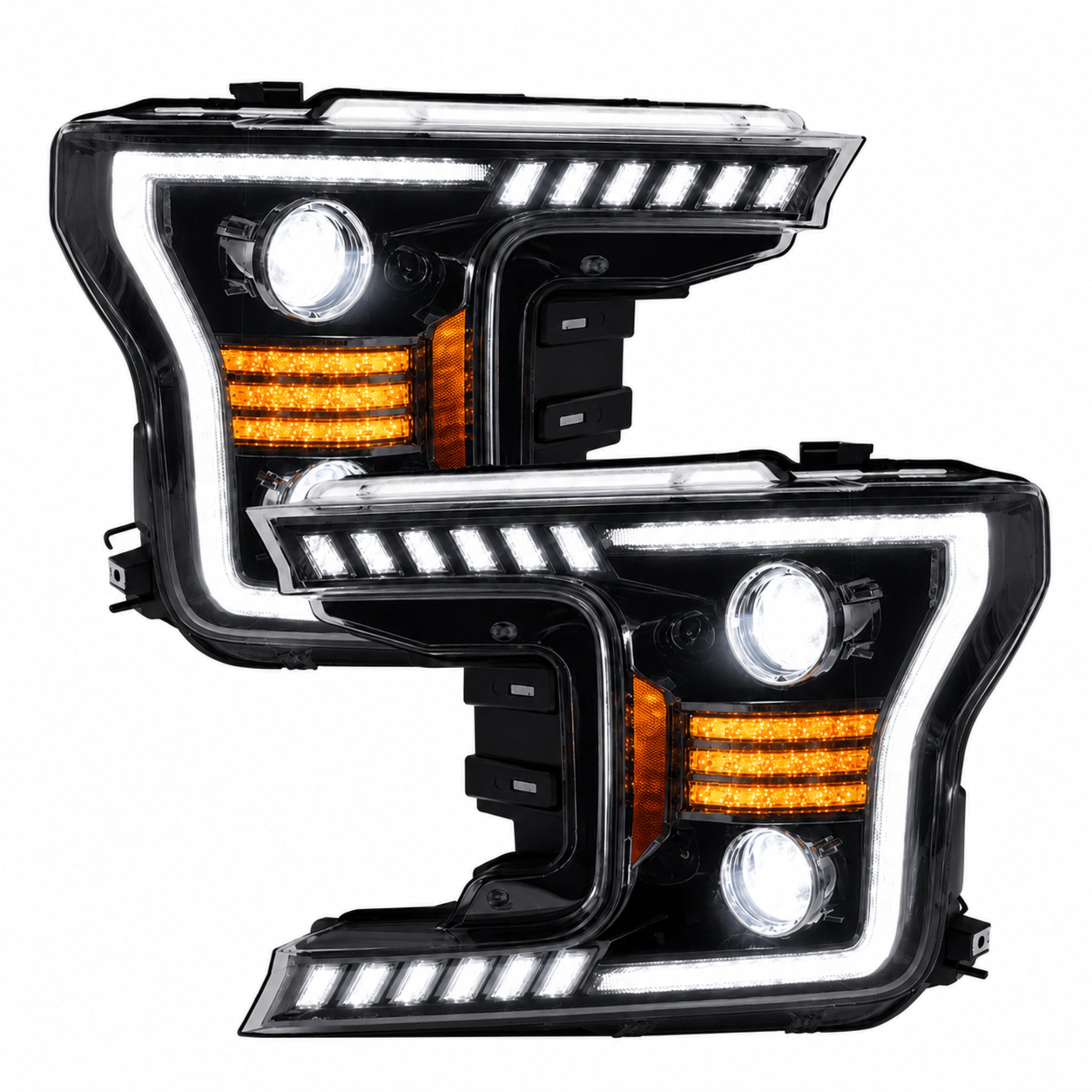 2018-2020 Ford F-150 LED Projector Headlights | C-Shaped DRL, Sequential Turn Signal